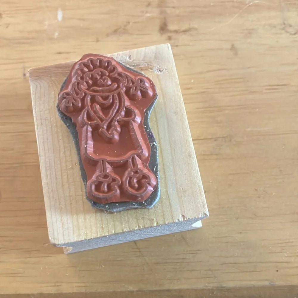 Wooden Stamp with Cartoon Design